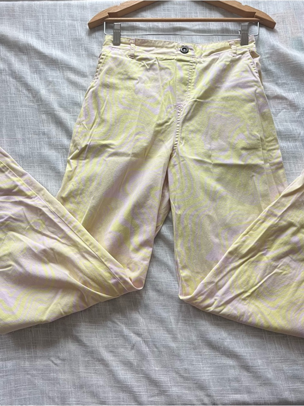 Y2k Ink Swirl Cotton Pant Pink & Butter Yellow